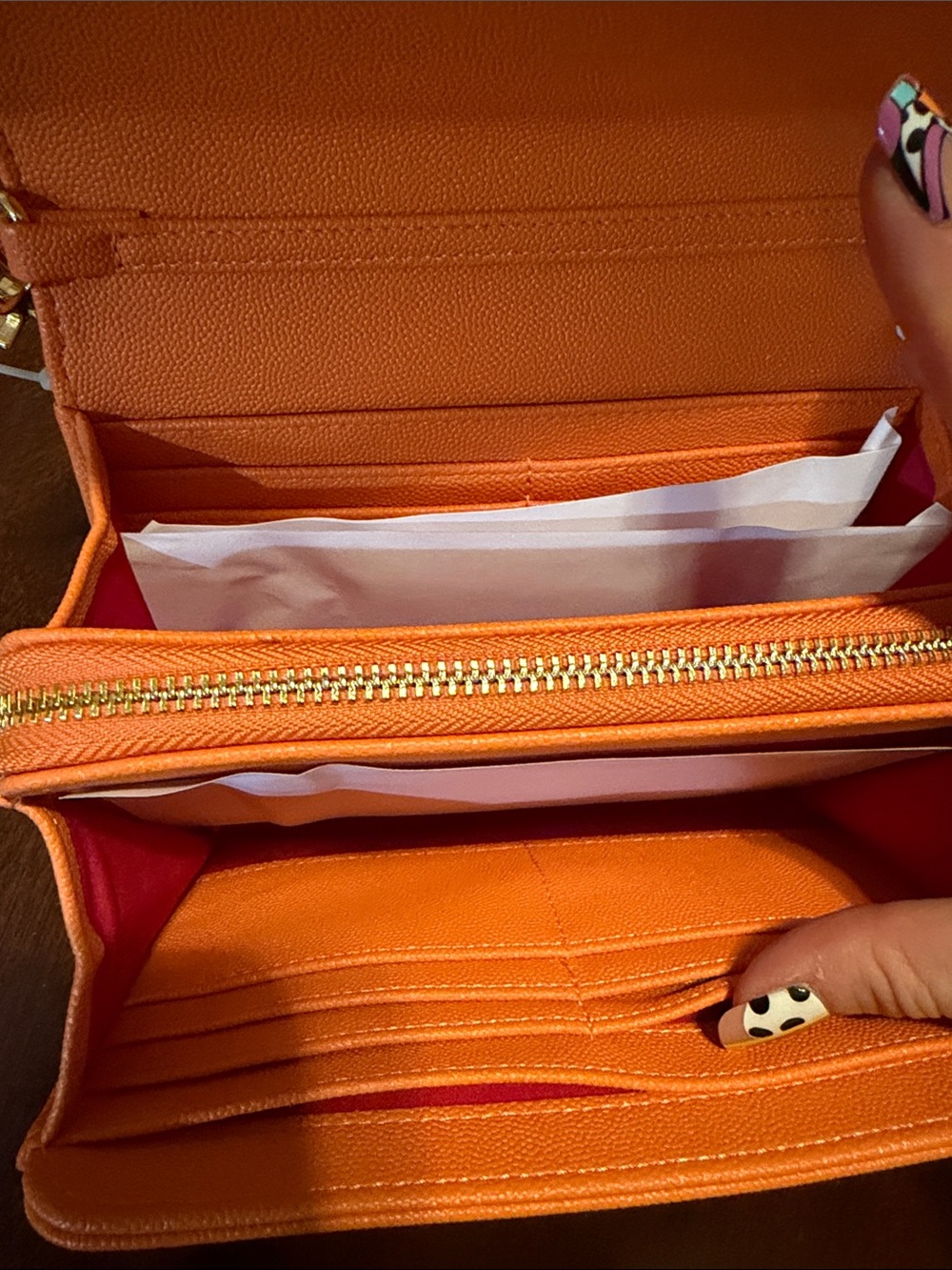 Betsey Johnson Orange Basketball Print Crossbody Bag with Gold Accents - Picture 4 of 6